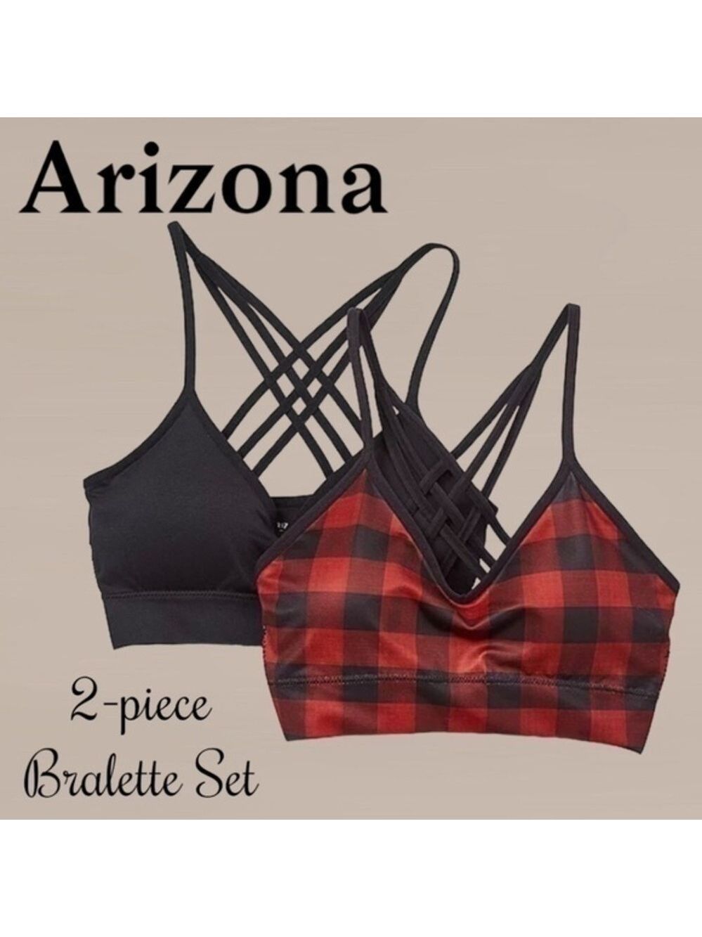 ARIZONA Body Seamless Multi Strap 2-pc. Bralettes Set NWT